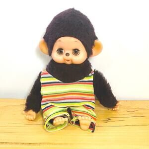 Vintage 1970s Monchhichi Love Monkey Doll Sleepy Eyes Thumb Sucking Japan